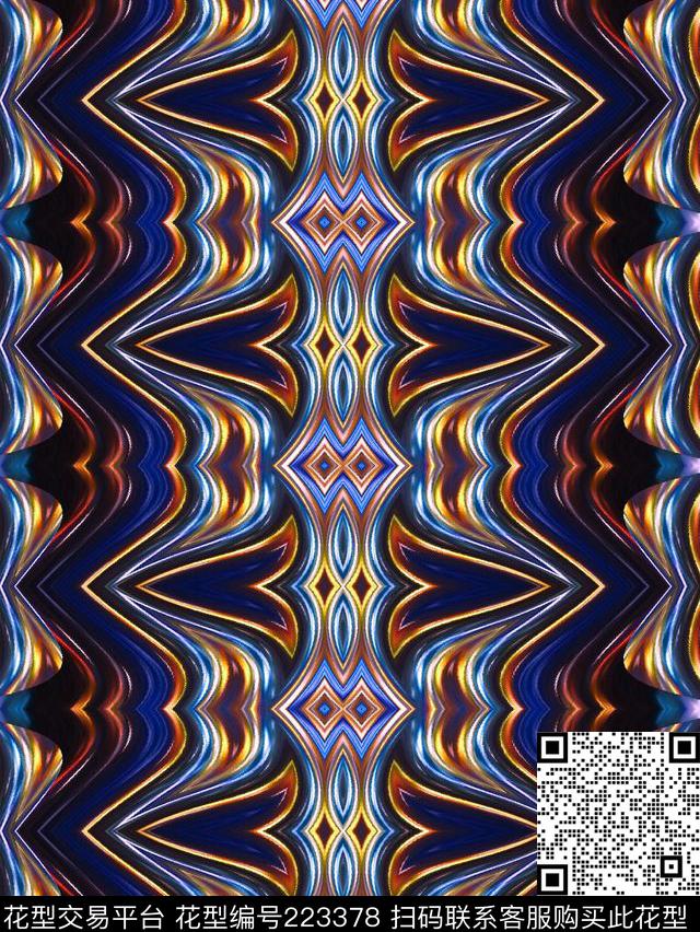 几何抽象肌理数码印花华亿平台下载（图片编号: 223378） - 瓦栏（Walan）