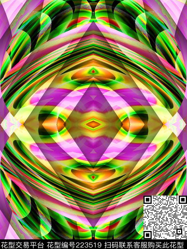 金属质感珠宝几何数码印花华亿平台下载（图片编号: 223519） - 瓦栏（Walan）