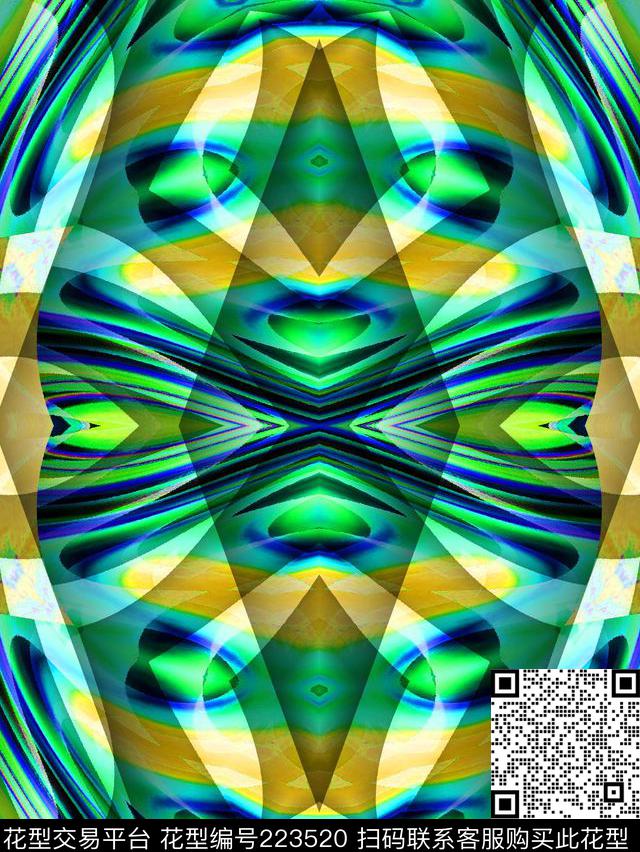 万花筒迷幻科技未来感数码印花华亿平台下载（图片编号: 223520） - 瓦栏（Walan）