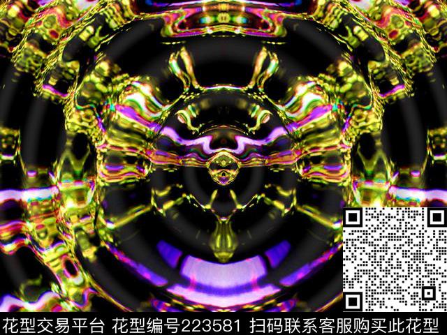 波纹滴状抽象数码印花华亿平台下载（图片编号: 223581） - 瓦栏（Walan）