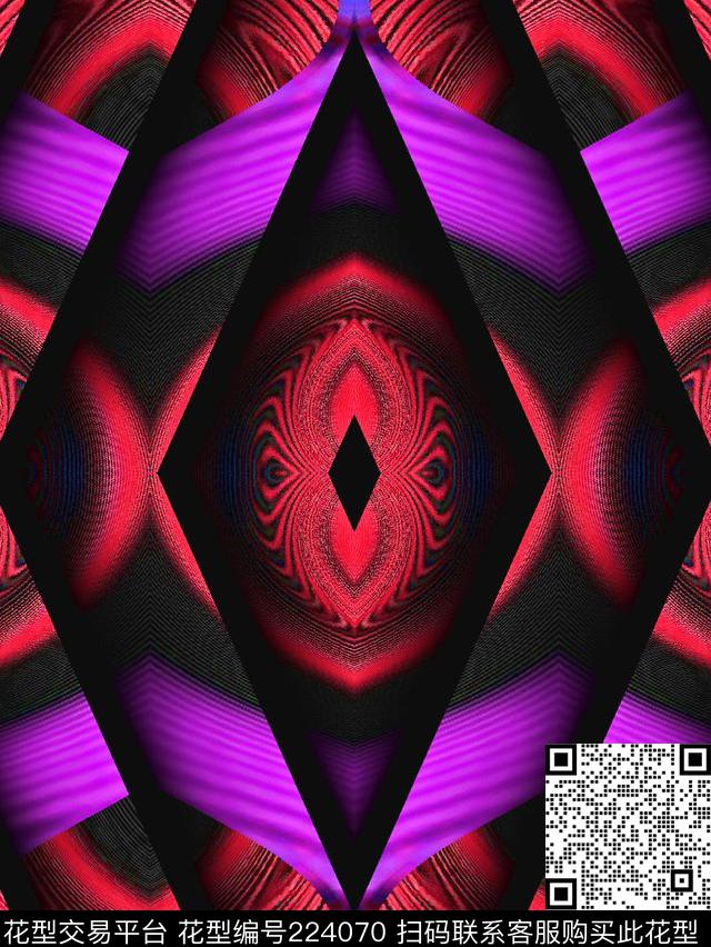 变形几何光感数码印花华亿平台下载（图片编号: 224070） - 瓦栏（Walan）
