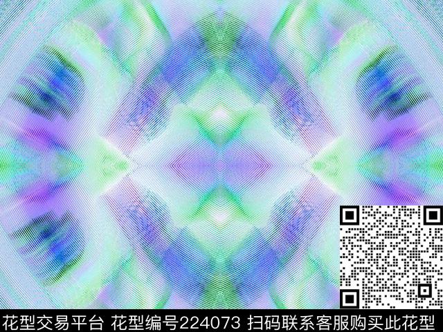 抽象女装春夏装数码印花华亿平台下载（图片编号: 224073） - 瓦栏（Walan）