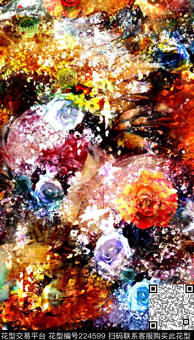 绚丽朦胧斑驳数码印花华亿平台下载（图片编号: 224599） - 瓦栏（Walan）