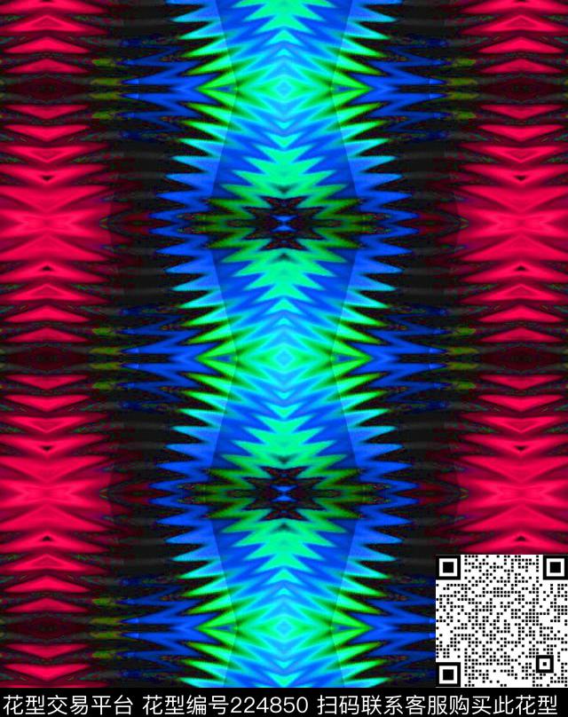 抽象几何条纹数码印花华亿平台下载（图片编号: 224850） - 瓦栏（Walan）