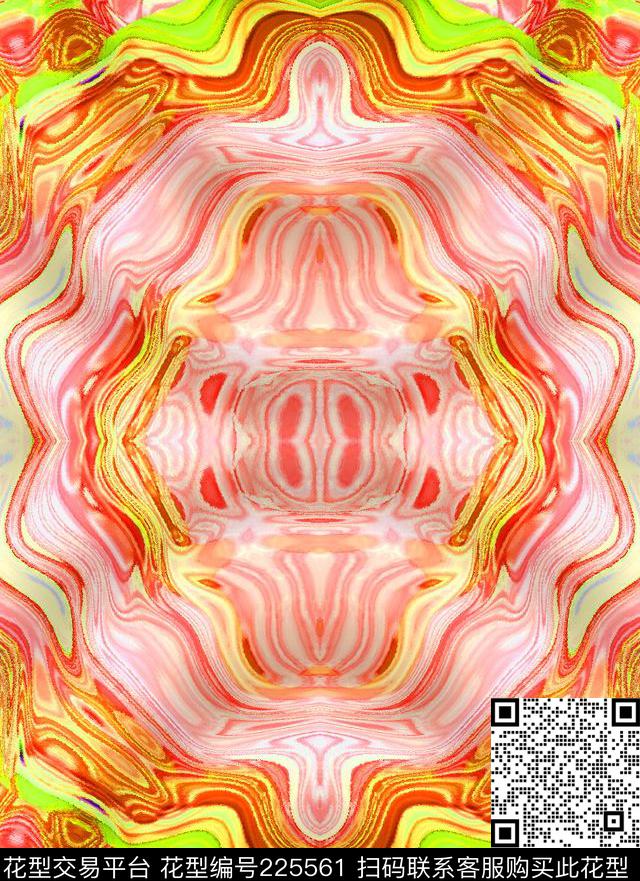 迷幻肌理扭曲数码印花华亿平台下载（图片编号: 225561） - 瓦栏（Walan）