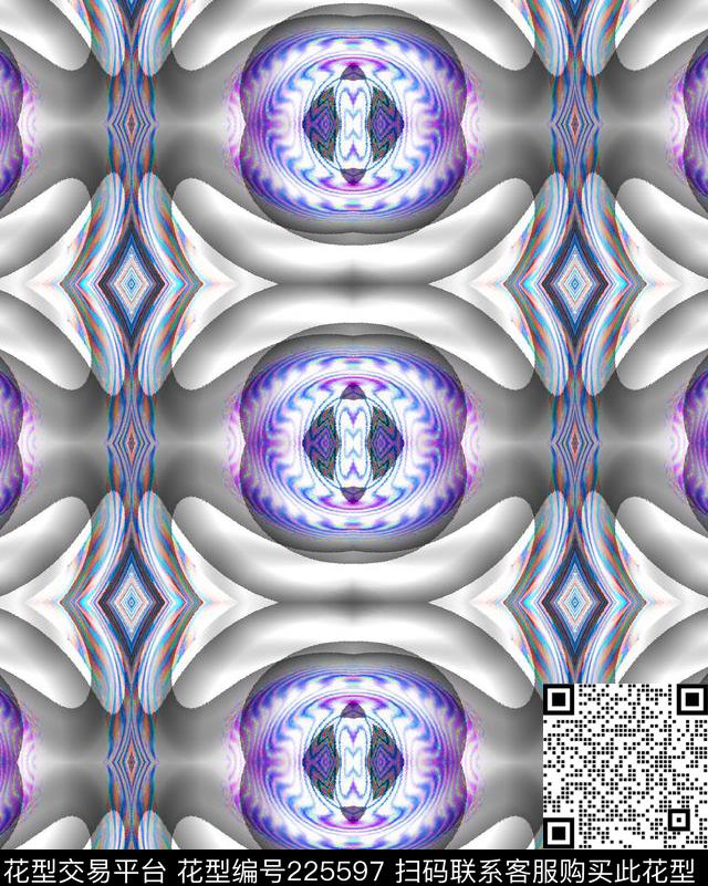 抽象肌理立体数码印花华亿平台下载（图片编号: 225597） - 瓦栏（Walan）