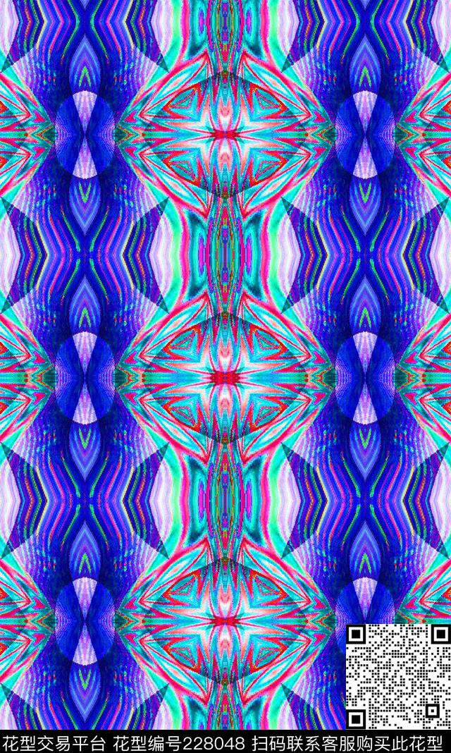 几何对称立体数码印花华亿平台下载（图片编号: 228048） - 瓦栏（Walan）