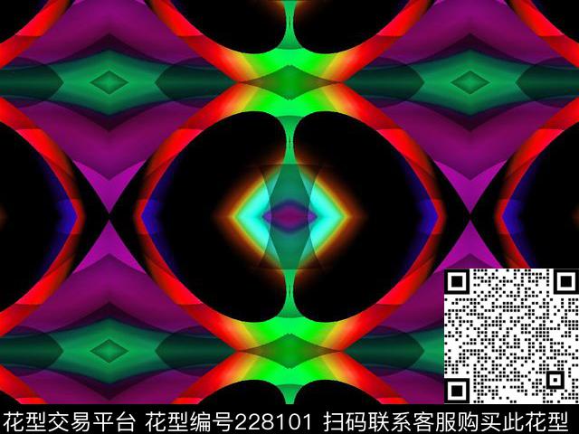 抽象肌理万花筒数码印花华亿平台下载（图片编号: 228101） - 瓦栏（Walan）