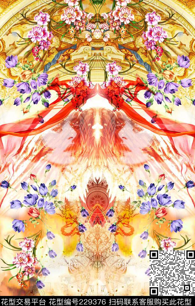 华丽古典礼堂数码印花华亿平台下载（图片编号: 229376） - 瓦栏（Walan）