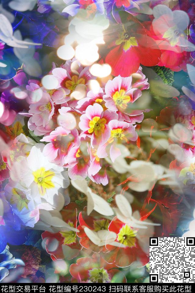 花卉小花大花数码印花华亿平台下载（图片编号: 230243） - 瓦栏（Walan）