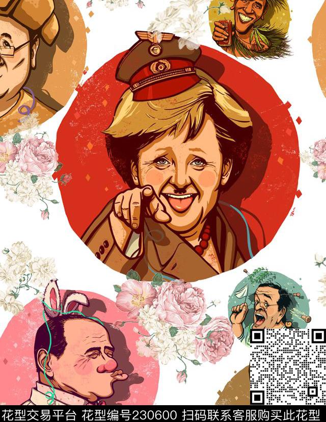 人物花卉传统印花华亿平台下载（图片编号: 230600） - 瓦栏（Walan）