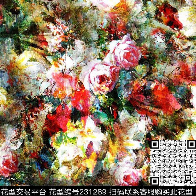 油画肌理数码印花华亿平台下载（图片编号: 231289） - 瓦栏（Walan）