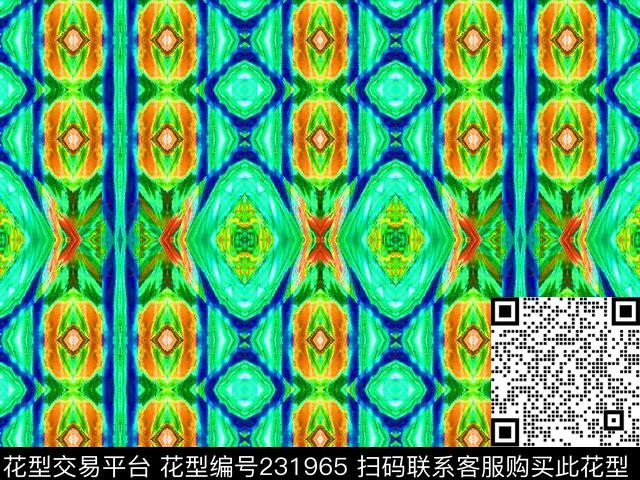 民族条纹数码印花华亿平台下载（图片编号: 231965） - 瓦栏（Walan）