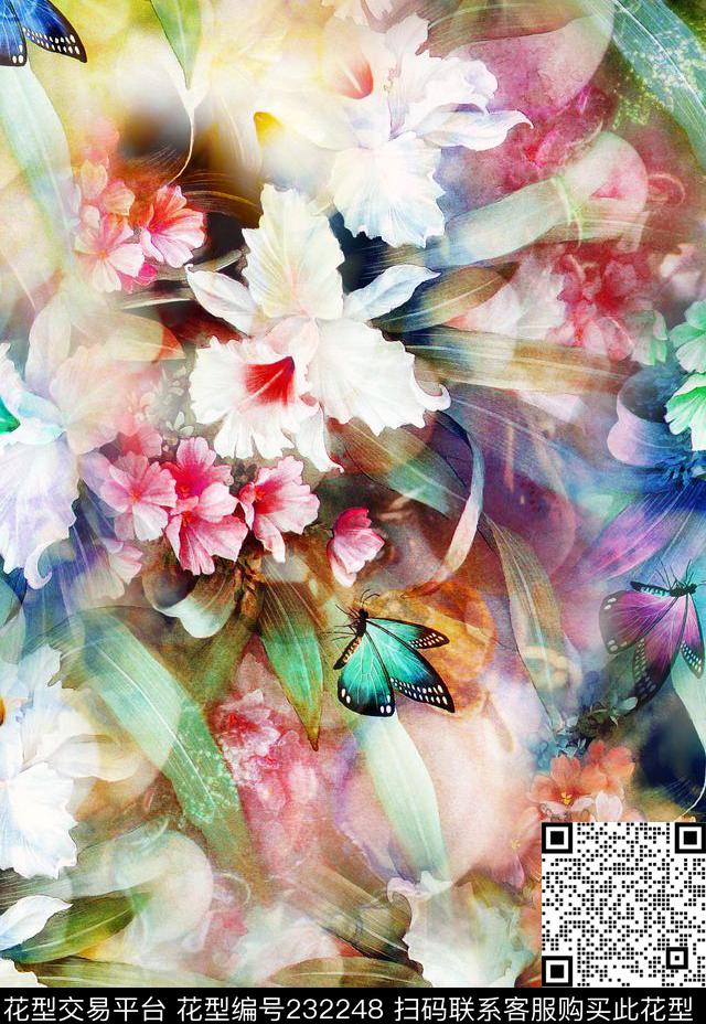 花卉数码印花华亿平台下载（图片编号: 232248） - 瓦栏（Walan）