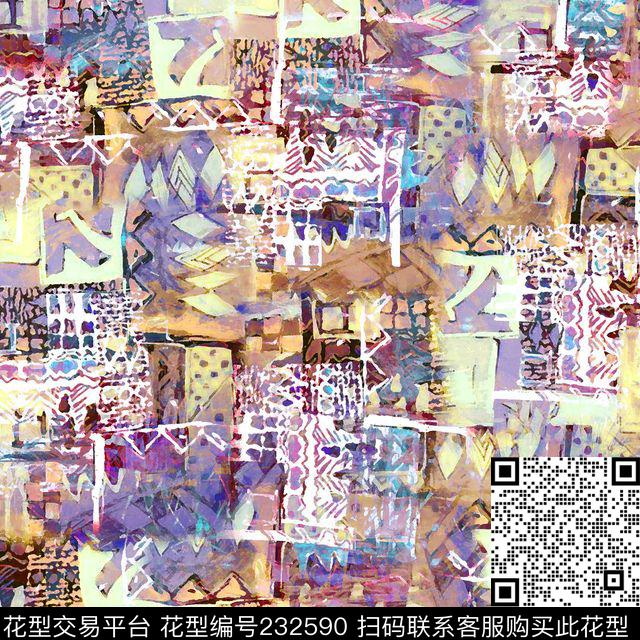 水彩肌理抽象斑驳数码印花华亿平台下载（图片编号: 232590） - 瓦栏（Walan）