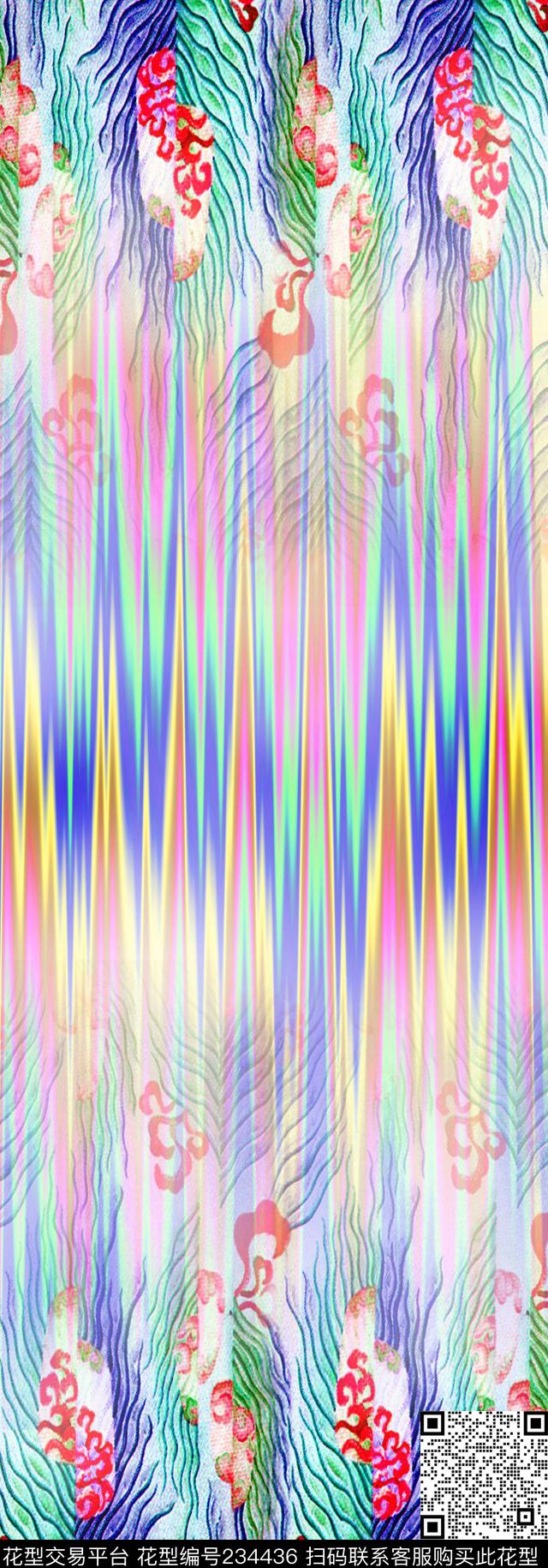 中国风民族风纹样数码印花华亿平台下载（图片编号: 234436） - 瓦栏（Walan）