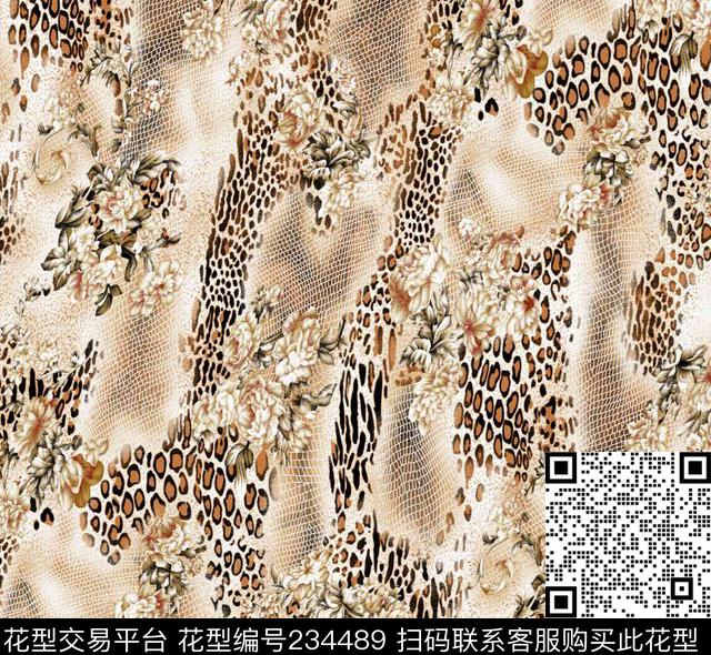 豹纹野性性感数码印花华亿平台下载（图片编号: 234489） - 瓦栏（Walan）