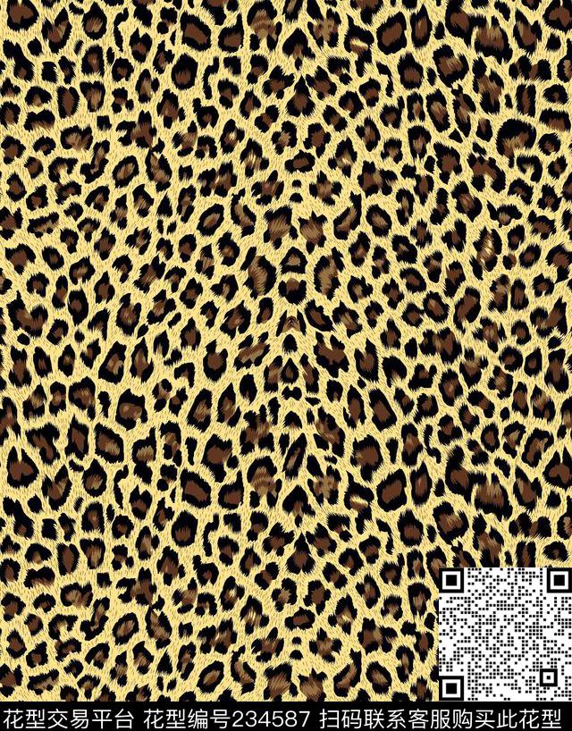 豹纹动物纹传统印花数码印花华亿平台下载（图片编号: 234587） - 瓦栏（Walan）