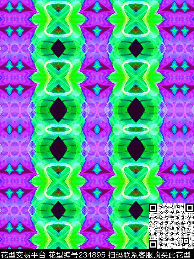 条纹印花裤数码印花华亿平台下载（图片编号: 234895） - 瓦栏（Walan）