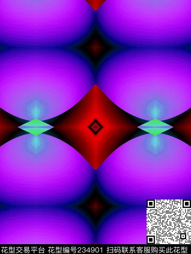 几何印花裤太空数码印花华亿平台下载（图片编号: 234901） - 瓦栏（Walan）