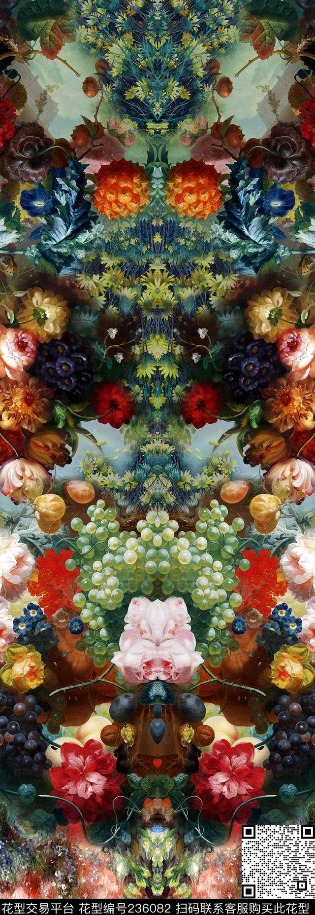 油画复古欧式数码印花华亿平台下载（图片编号: 236082） - 瓦栏（Walan）