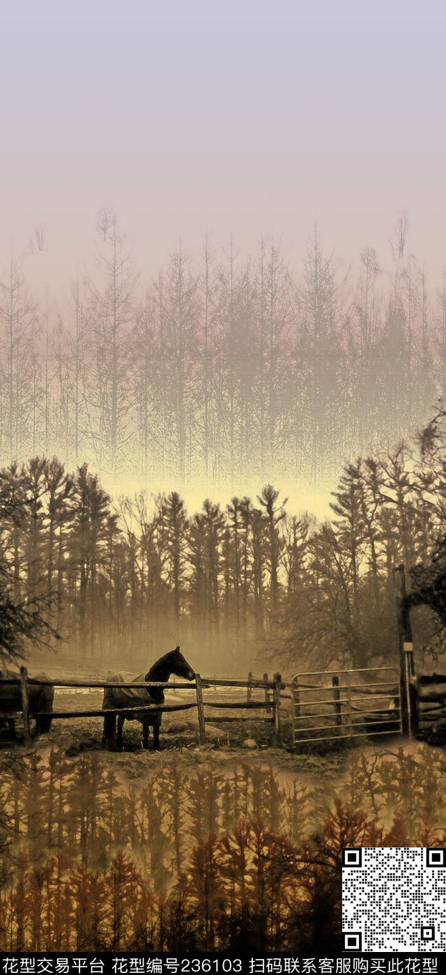 定位印花风景画乡村数码印花华亿平台下载（图片编号: 236103） - 瓦栏（Walan）