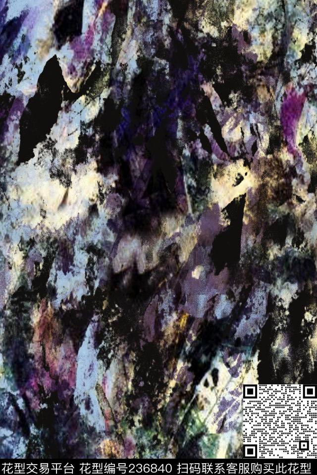 抽象水墨中国风数码印花华亿平台下载（图片编号: 236840） - 瓦栏（Walan）