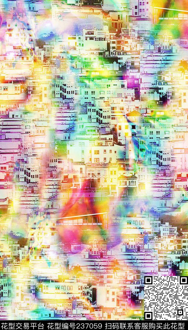 建筑彩色层理数码印花华亿平台下载（图片编号: 237059） - 瓦栏（Walan）