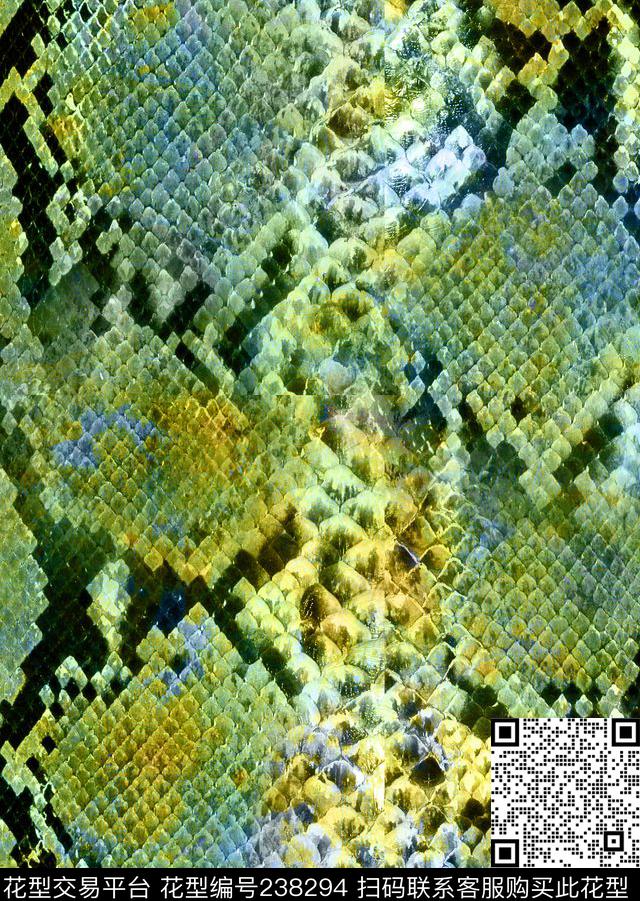动物纹蛇纹服装数码印花华亿平台下载（图片编号: 238294） - 瓦栏（Walan）