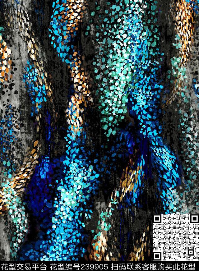 碎点迷彩绚丽几何数码华亿平台抽象数码印花华亿平台下载（图片编号: 239905） - 瓦栏（Walan）
