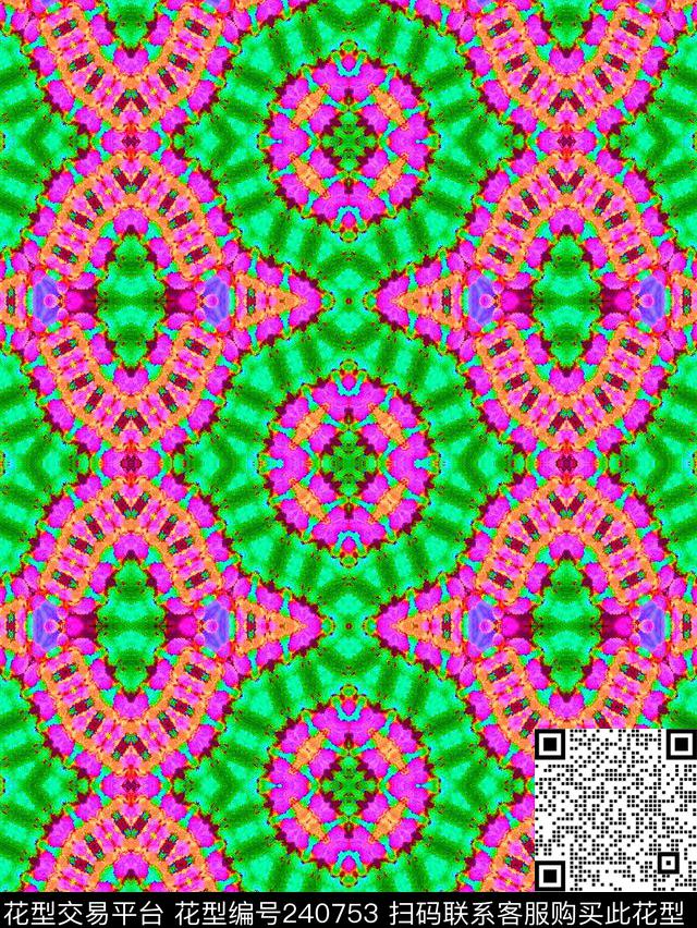 镜像对称抽象几何印花裤春夏装数码印花华亿平台下载（图片编号: 240753） - 瓦栏（Walan）