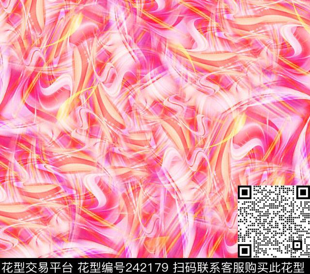 休闲抽象水彩数码印花华亿平台下载（图片编号: 242179） - 瓦栏（Walan）