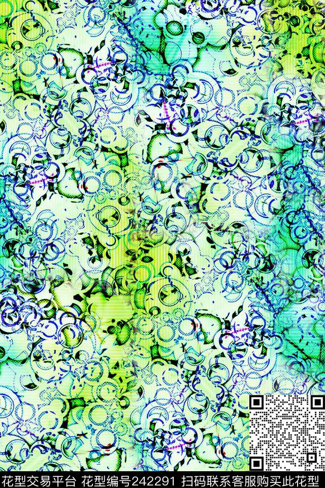 休闲抽象水彩数码印花华亿平台下载（图片编号: 242291） - 瓦栏（Walan）