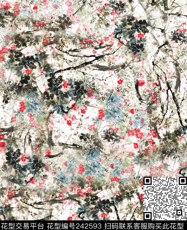 休闲抽象怀旧数码印花华亿平台下载（图片编号: 242593） - 瓦栏（Walan）