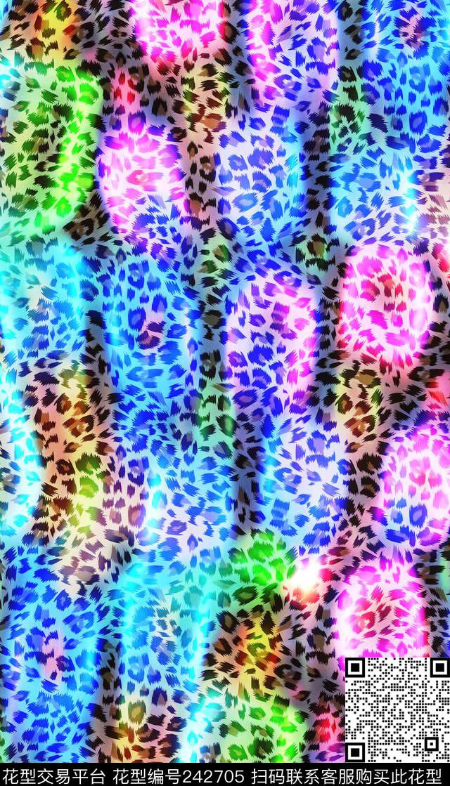 几何朦胧微生物七彩抽象动物纹数码印花华亿平台下载（图片编号: 242705） - 瓦栏（Walan）