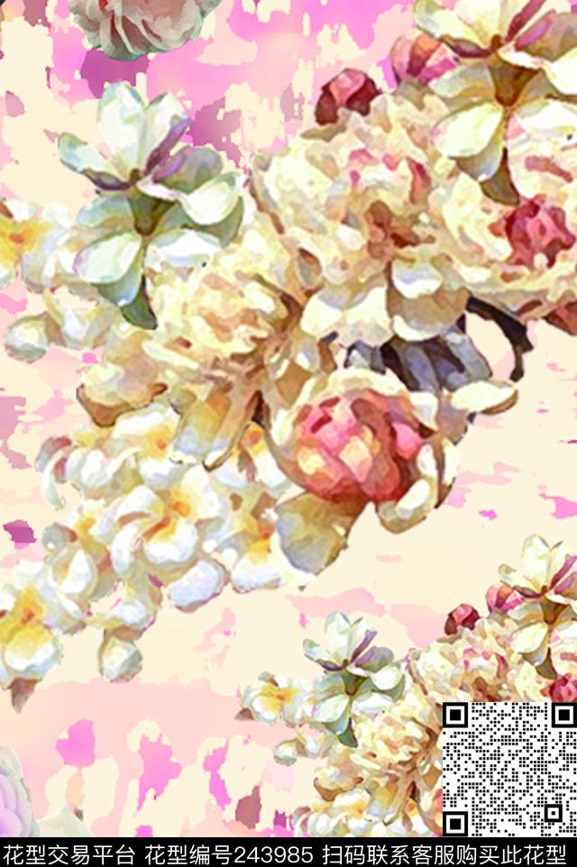 花卉中国风动物纹理数码印花华亿平台下载（图片编号: 243985） - 瓦栏（Walan）