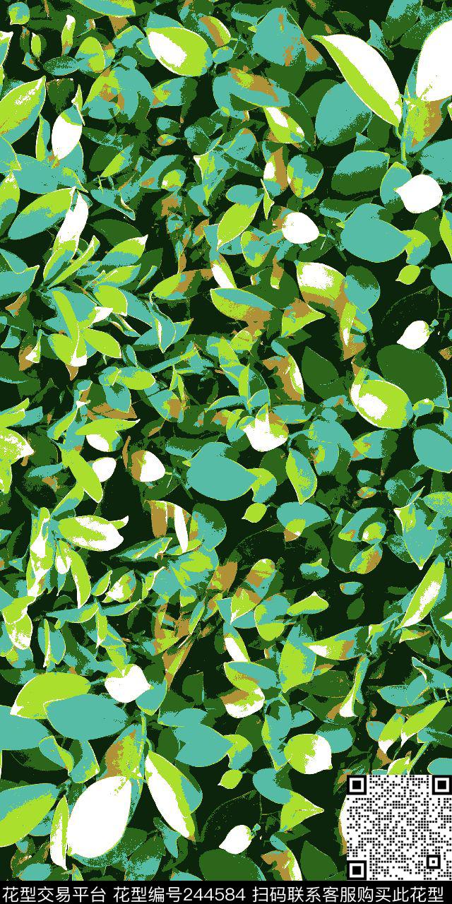抽象叶子花瓣清新乱花倒插服装花卉休闲传统印花华亿平台下载（图片编号: 244584） - 瓦栏（Walan）