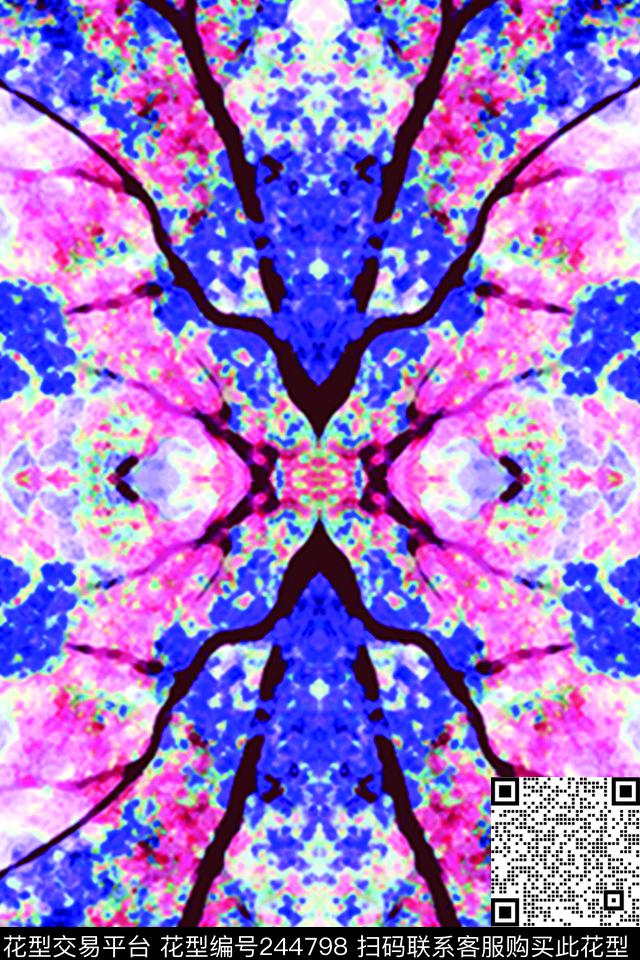 花卉中国风动物纹理数码印花华亿平台下载（图片编号: 244798） - 瓦栏（Walan）