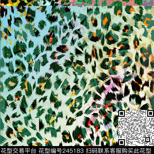 豹纹方巾动物纹虎纹几何复古数码印花华亿平台下载（图片编号: 245183） - 瓦栏（Walan）
