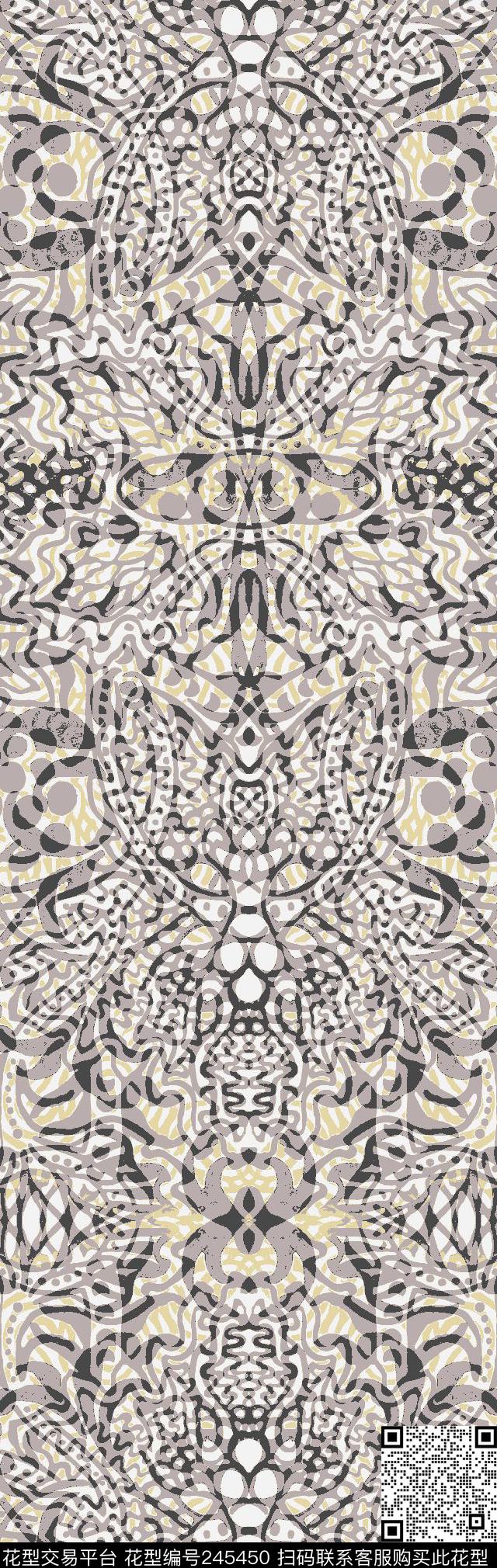 民族风抽象图腾长巾服装花卉休闲传统印花华亿平台下载（图片编号: 245450） - 瓦栏（Walan）