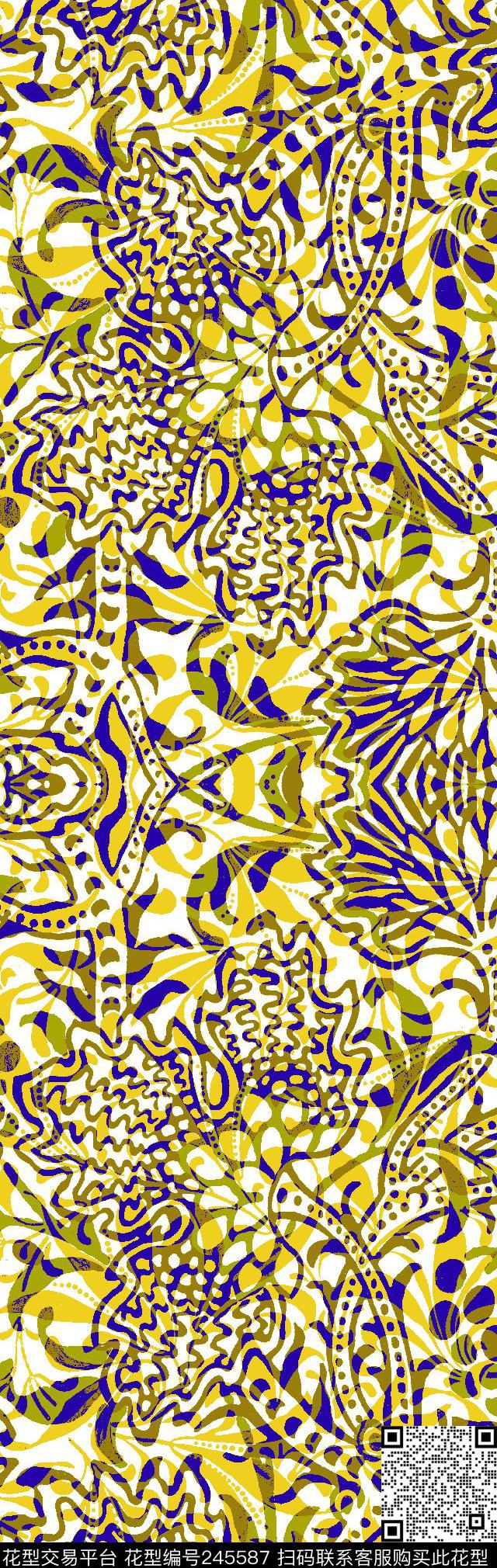 休闲抽象怀旧传统印花华亿平台下载（图片编号: 245587） - 瓦栏（Walan）