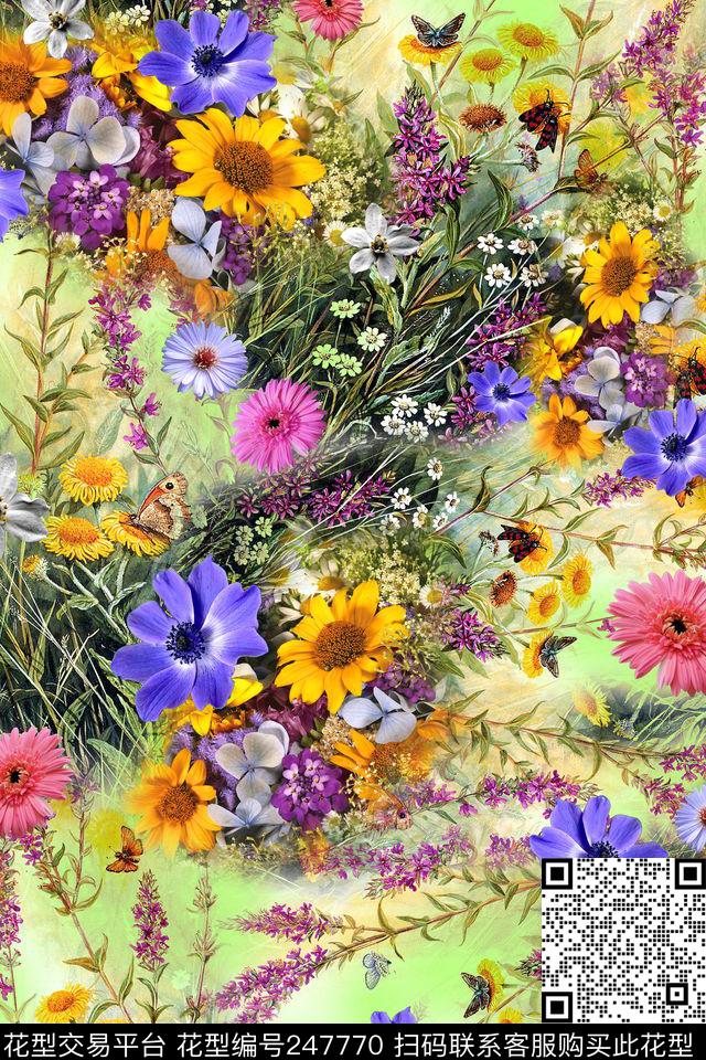 主题城市花卉花朵服装数码梦幻花卉数码印花华亿平台下载（图片编号: 247770） - 瓦栏（Walan）