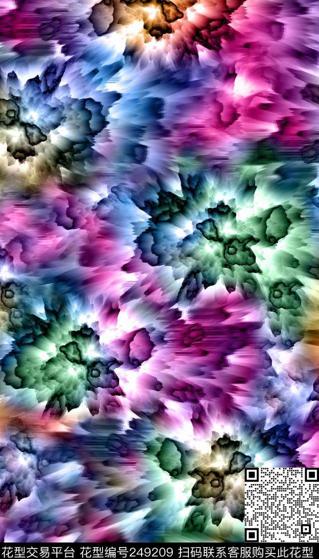 色彩肌理抽象梦幻绚丽抽象数码印花华亿平台下载（图片编号: 249209） - 瓦栏（Walan）
