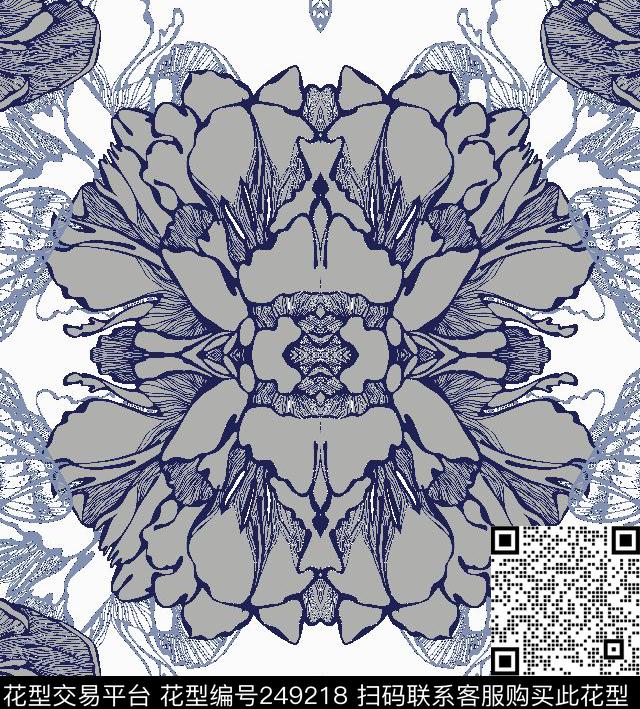 花卉休闲定位传统印花华亿平台下载（图片编号: 249218） - 瓦栏（Walan）