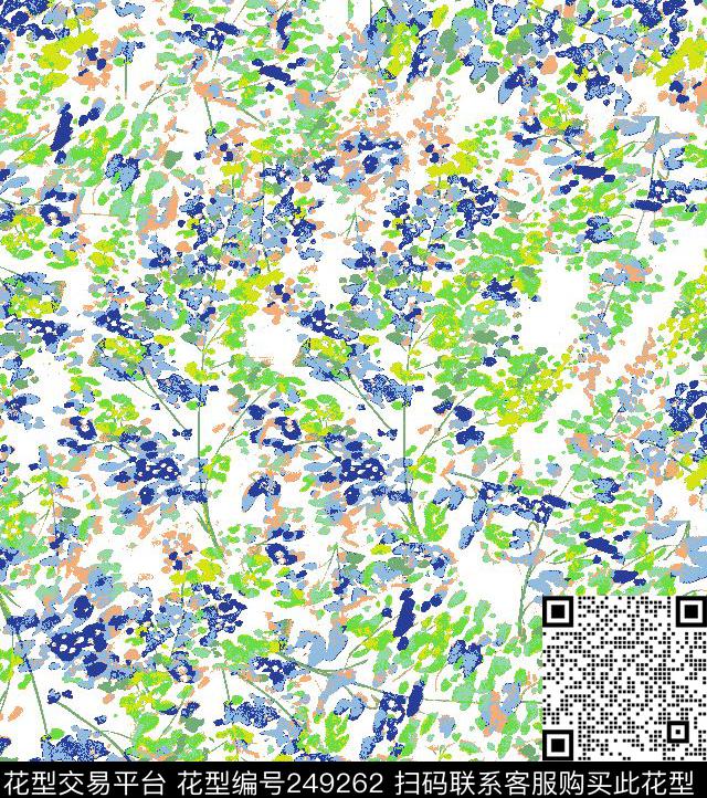 水彩笔触碎花散点抽象树木森林印花华亿平台小花花卉休闲传统印花华亿平台下载（图片编号: 249262） - 瓦栏（Walan）