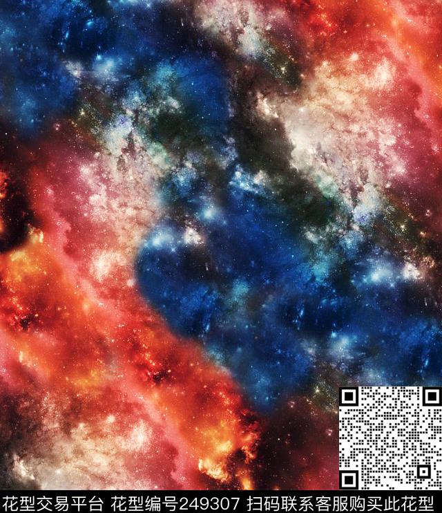 神秘星空云图彩色印花华亿平台抽象宇宙休闲怀旧数码印花华亿平台下载（图片编号: 249307） - 瓦栏（Walan）