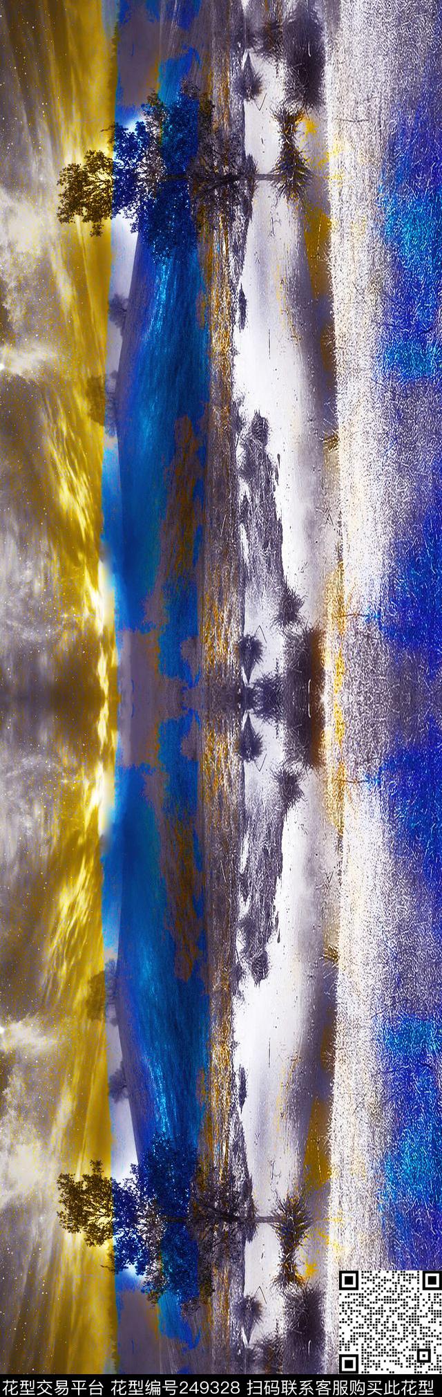 写实风景水彩长巾丝巾休闲怀旧数码印花华亿平台下载（图片编号: 249328） - 瓦栏（Walan）