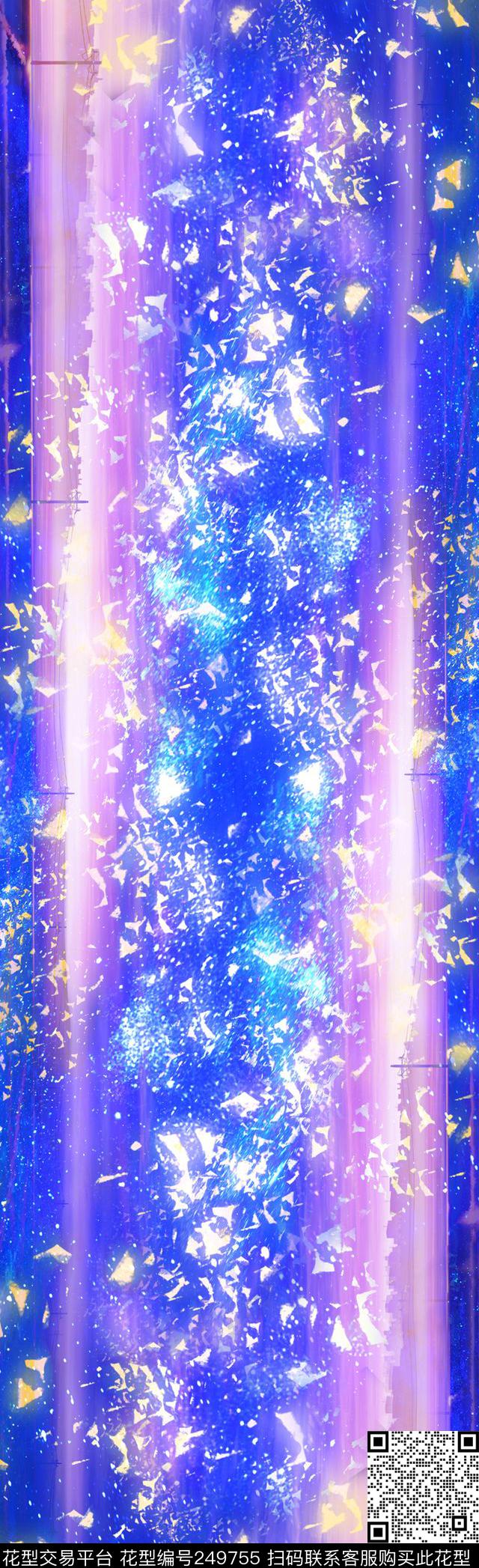长巾蓝色星河数码印花华亿平台下载（图片编号: 249755） - 瓦栏（Walan）