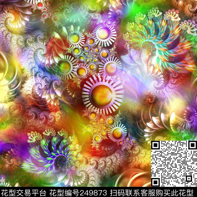 花卉水果绚丽迷人花卉抽象数码印花华亿平台下载（图片编号: 249873） - 瓦栏（Walan）