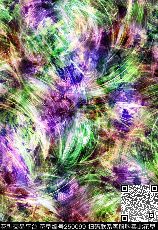 绚丽光线朦胧花卉笔触肌理数码印花华亿平台下载（图片编号: 250099） - 瓦栏（Walan）